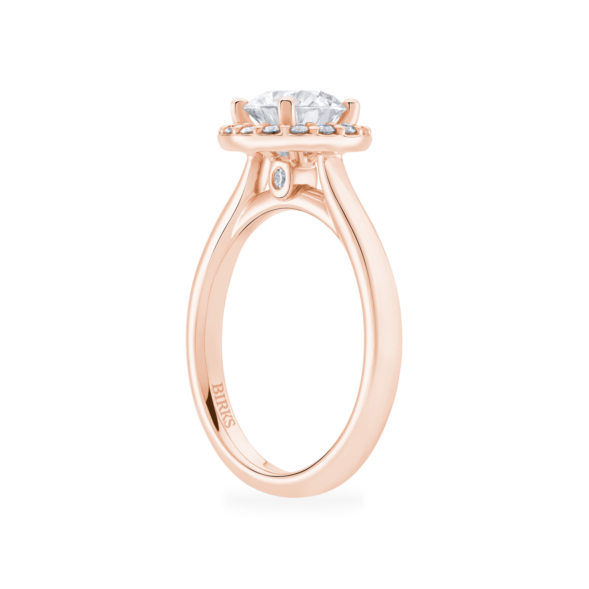 Rose gold band with solitaire diamond outlet